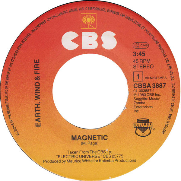 Earth, Wind & Fire : Magnetic (7", Single)