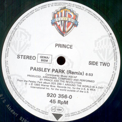 Prince And The Revolution : Paisley Park (12")