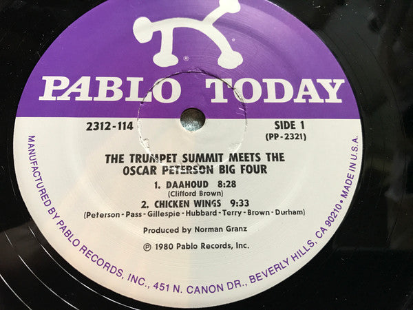 Dizzy Gillespie, Freddie Hubbard, Clark Terry Meets The Oscar Peterson Big 4 : The Trumpet Summit Meets The Oscar Peterson Big 4 (LP, Album, Gat)