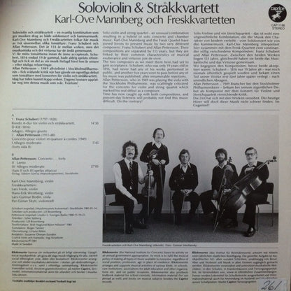 Franz Schubert, Allan Pettersson, Karl-Ove Mannberg, Freskkvartetten : Soloviolin & Stråkkvartett (Karl-Ove Mannberg Och Freskkvartetten Spelar Verk Av Franz Schubert Och Allan Pettersson) (LP)