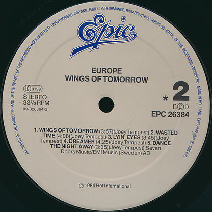 Europe (2) : Wings Of Tomorrow (LP, Album, RP, 57-)