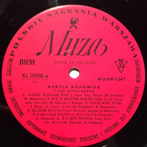 Maryla Rodowicz I Jej Gitarzyści : Żyj Mój Świecie (LP, Album, Mono, Red)