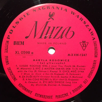 Maryla Rodowicz I Jej Gitarzyści : Żyj Mój Świecie (LP, Album, Mono, Red)