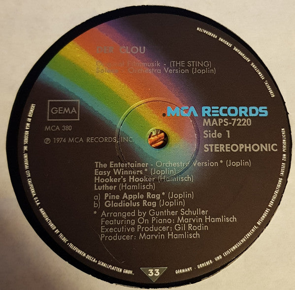 Marvin Hamlisch Featuring The Music Of Scott Joplin : The Sting (Original Motion Picture Soundtrack) (LP)