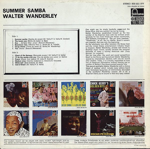 Walter Wanderley : Summer Samba (LP, Comp)