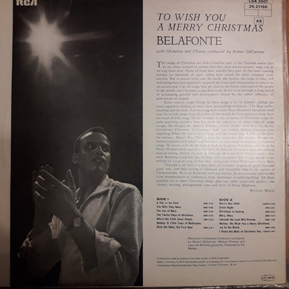 Harry Belafonte : To Wish You A Merry Christmas (LP, Album)