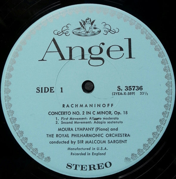 Sergei Vasilyevich Rachmaninoff, Dame Moura Lympany, Royal Philharmonic Orchestra Conducted By Sir Malcolm Sargent : Piano Concerto No. 2 In C Minor, Three Preludes (LP)