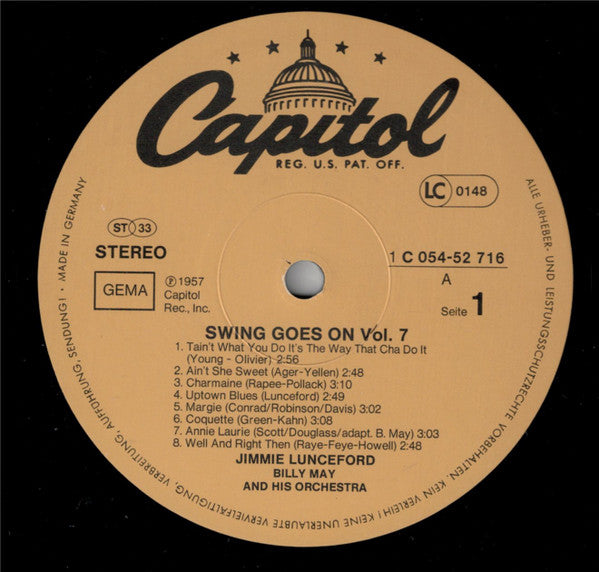Billy May And His Orchestra : Jimmie Lunceford - Swing Goes On! Vol.7  (LP, RE)