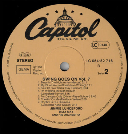 Billy May And His Orchestra : Jimmie Lunceford - Swing Goes On! Vol.7  (LP, RE)