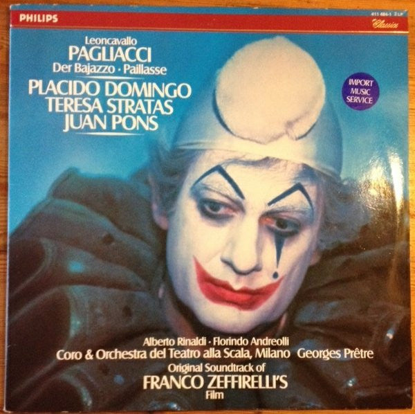 Ruggiero Leoncavallo, Placido Domingo, Teresa Stratas, Juan Pons : Pagliacci = Der Bajazzo = Paillasse (2xLP)