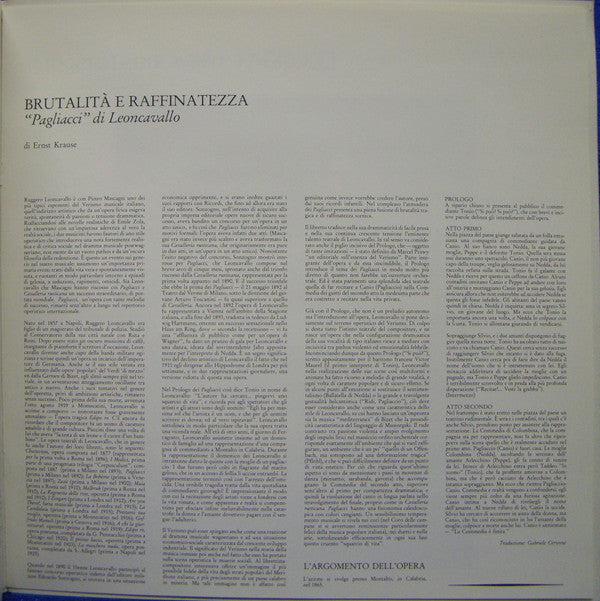 Ruggiero Leoncavallo, Placido Domingo, Teresa Stratas, Juan Pons : Pagliacci = Der Bajazzo = Paillasse (2xLP)