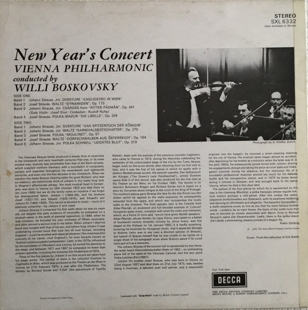 Wiener Philharmoniker, Willi Boskovsky : New Year's Concert (LP, RP)