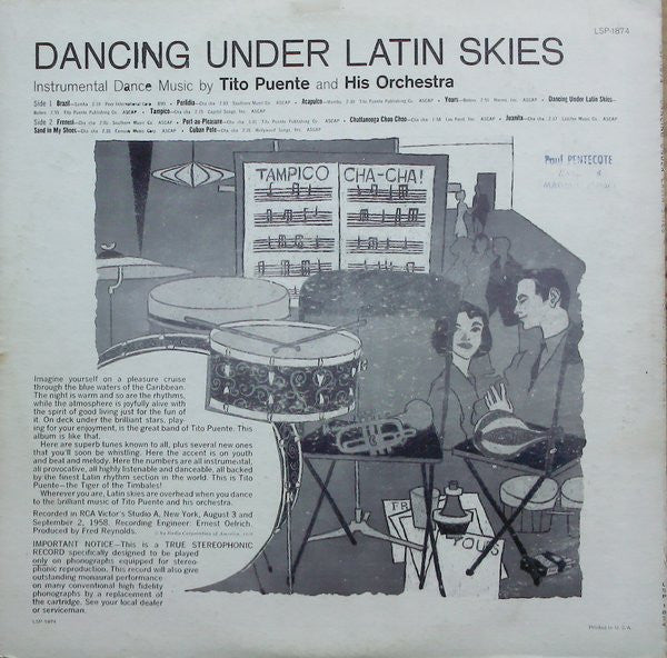 Tito Puente And His Orchestra : Dancing Under Latin Skies (LP, Album)