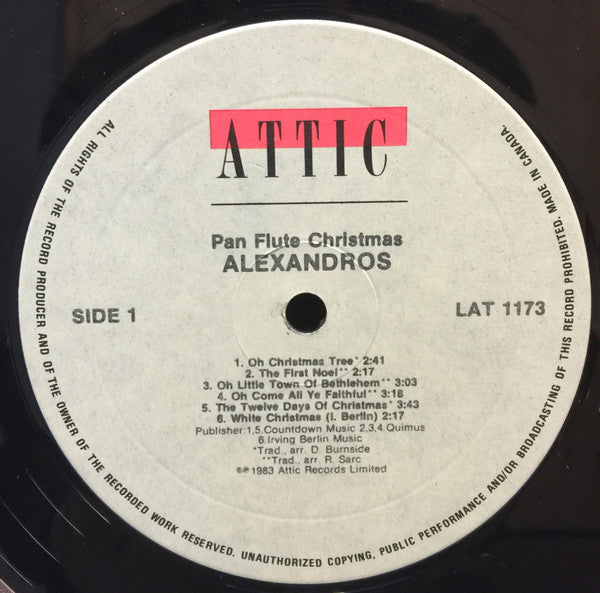 Alexandros (6) : Pan Flute Christmas (LP)