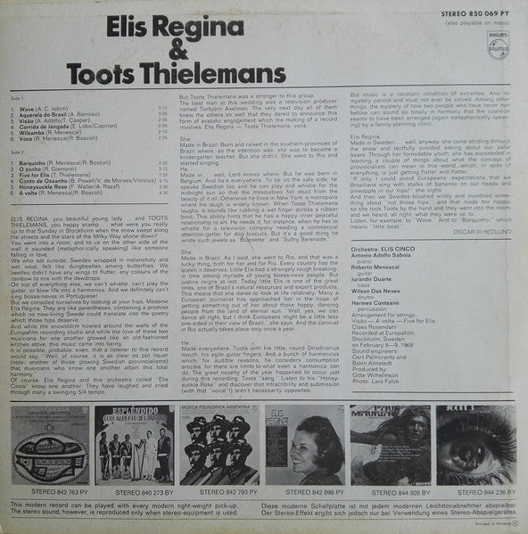 Elis Regina & Toots Thielemans : Elis & Toots (LP, Album)