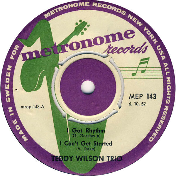 Teddy Wilson Trio : Vol. 2 (7", EP)