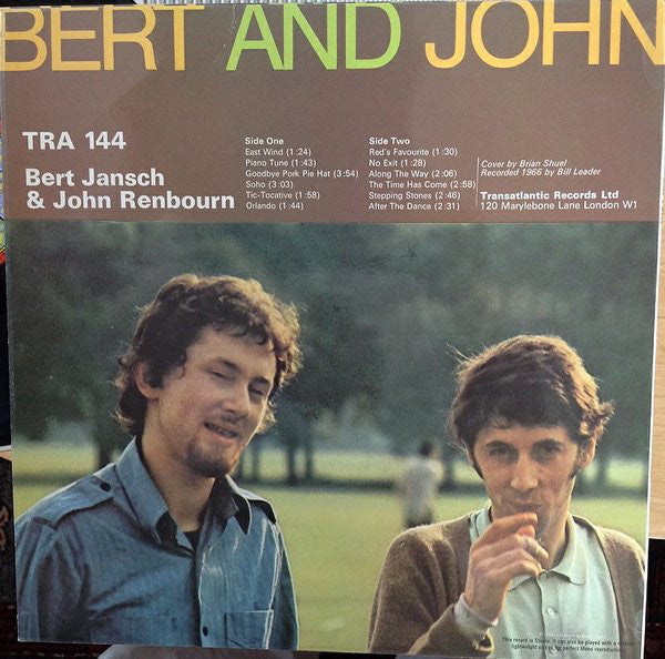 Bert Jansch & John Renbourn : Bert And John (LP, Album, RE)