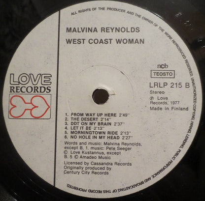 Malvina Reynolds : West Coast Woman (LP, Album)