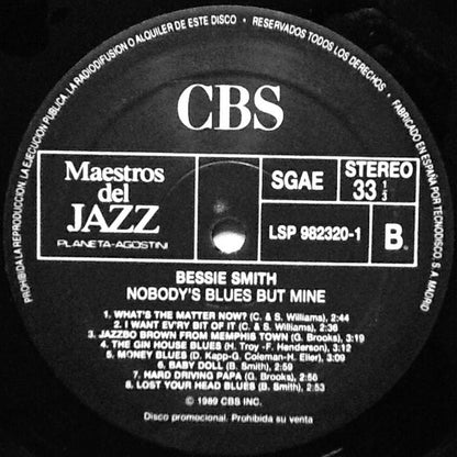 Bessie Smith : Nobody Blues But Mine (LP, Comp, Promo)