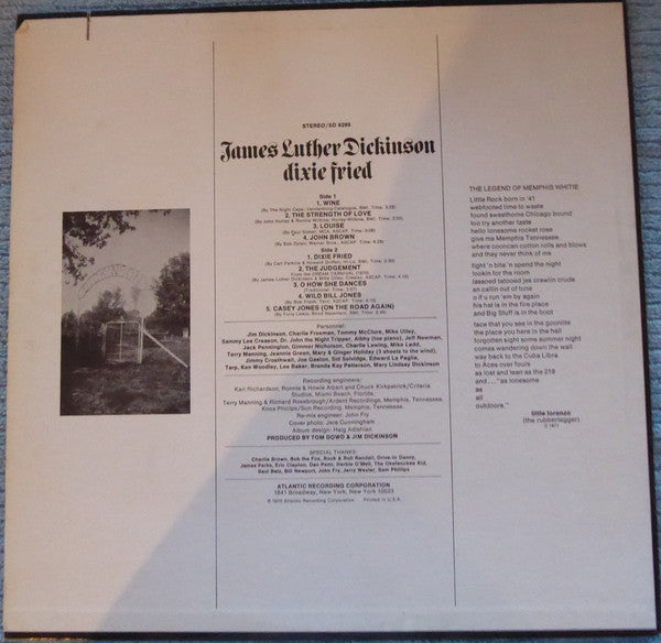 Jim Dickinson : Dixie Fried (LP, Album, Mon)