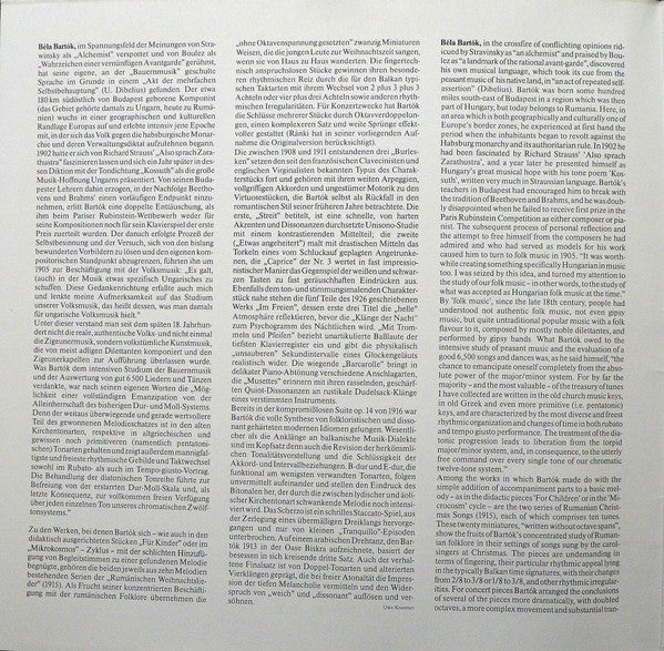 Béla Bartók, Dezső Ránki : Klavierwerke - Piano Works (LP, RP, Gat)