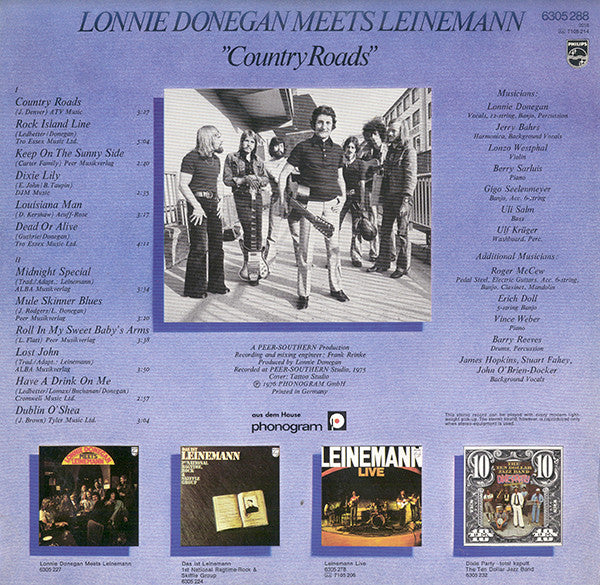 Lonnie Donegan Meets Leinemann : Country Roads (LP, Album)