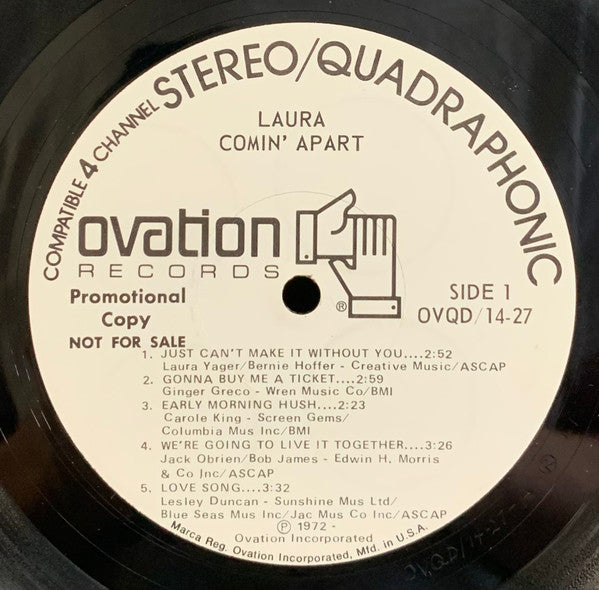 Laura Yager : Comin' Apart (LP, Album, Quad, Promo, W/Lbl, Gat)