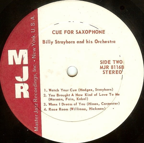 Billy Strayhorn's Septet : Cue For Saxophone (LP, Album, RE)