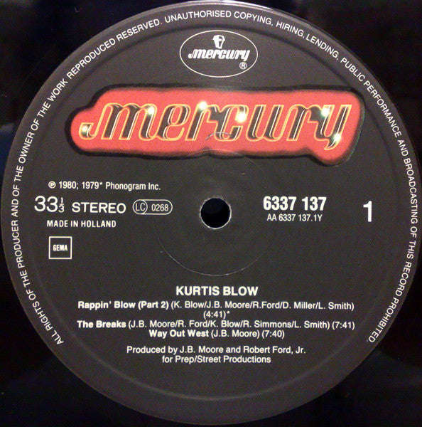 Kurtis Blow : Kurtis Blow (LP, Album)