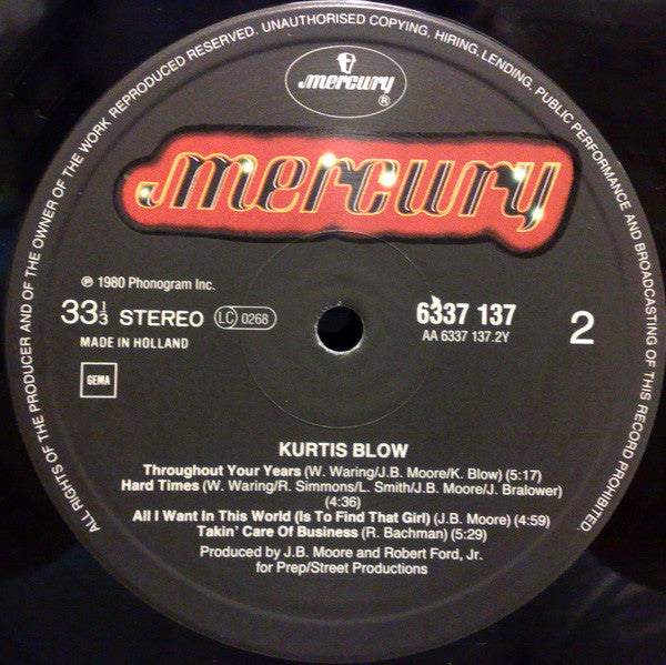 Kurtis Blow : Kurtis Blow (LP, Album)