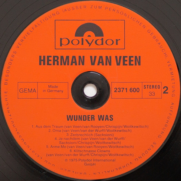 Herman Van Veen : Wunder Was (LP, Album)