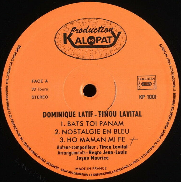 Tinou Lavital Avec Dominique Latif : Tinou Lavital Avec Dominique Latif (LP)