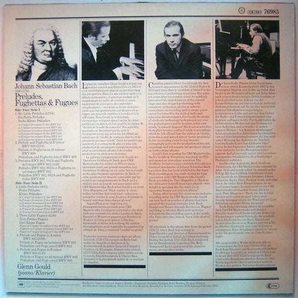 Johann Sebastian Bach - Glenn Gould : Preludes, Fughettas And Fugues (LP)