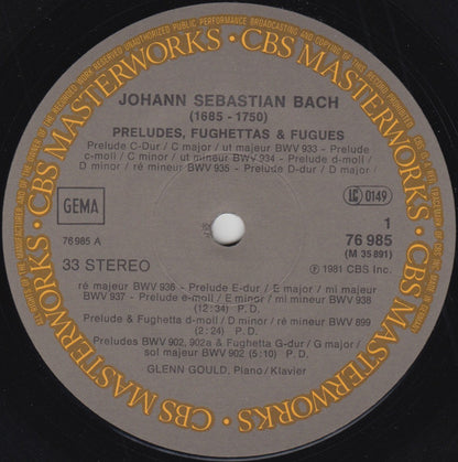 Johann Sebastian Bach - Glenn Gould : Preludes, Fughettas And Fugues (LP)