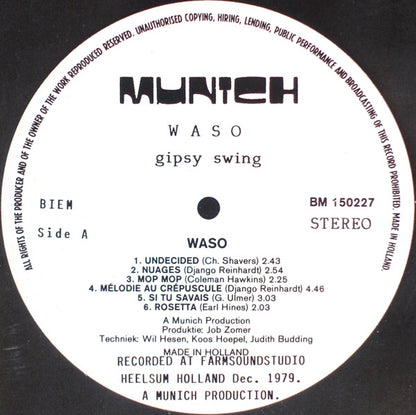 Waso : Waso 4 "Gipsy Swing" (LP, Album)