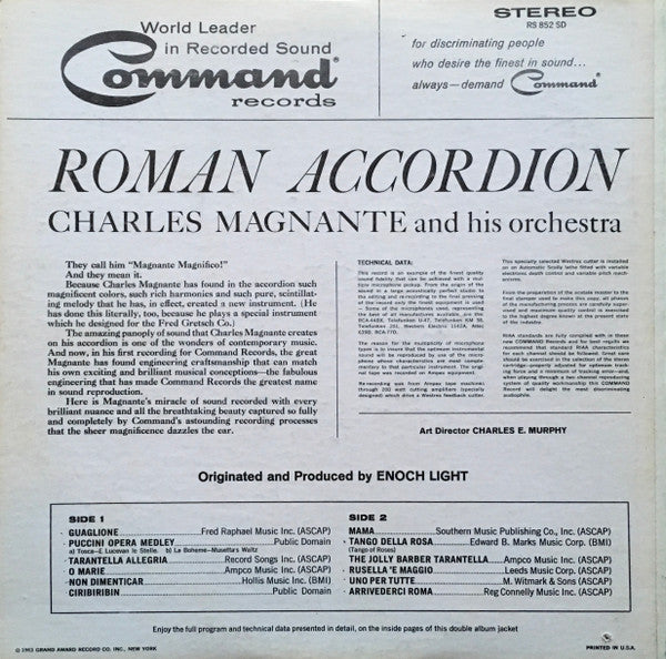 Charles Magnante And His Orchestra : Roman Accordion (LP, Gat)
