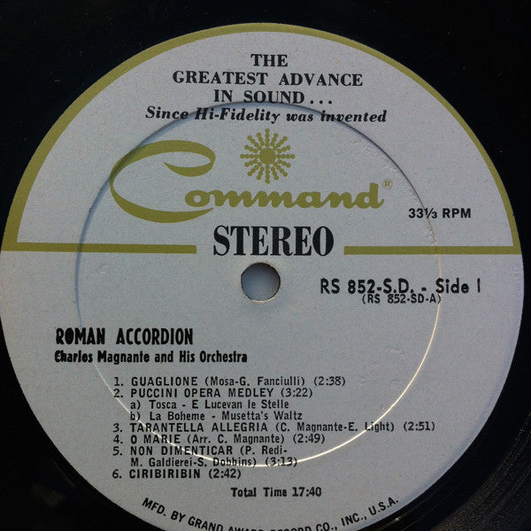 Charles Magnante And His Orchestra : Roman Accordion (LP, Gat)