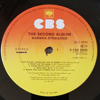 Barbra Streisand : The Second Barbra Streisand Album (LP, Album, RE)