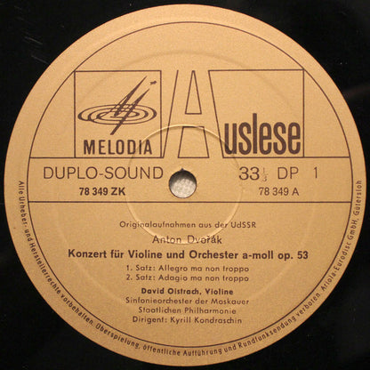 David Oistrach, Antonín Dvořák : Violinkonzert Op. 53 / Slawische Tänze Op. 72 (LP)