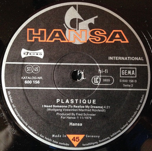 Plastique (3) : If You Go You Break My Heart (12")