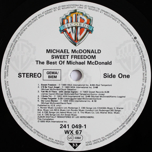 Michael McDonald : Sweet Freedom (The Best Of Michael McDonald) (LP, Comp, RM)