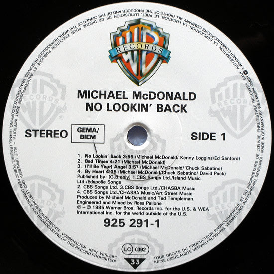 Michael McDonald : No Lookin' Back (LP, Album)