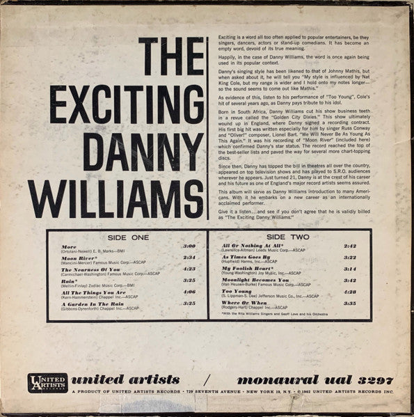 Danny Williams : The Exciting Danny Williams (LP, Mono)