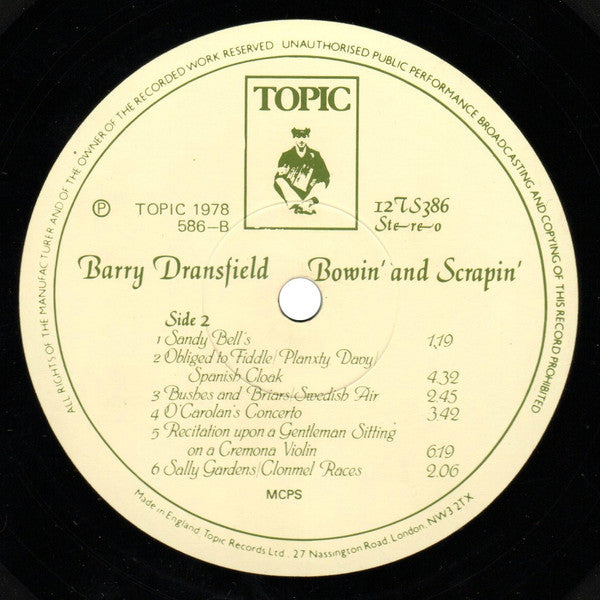Barry Dransfield : Bowin' And Scrapin' (LP, Album)