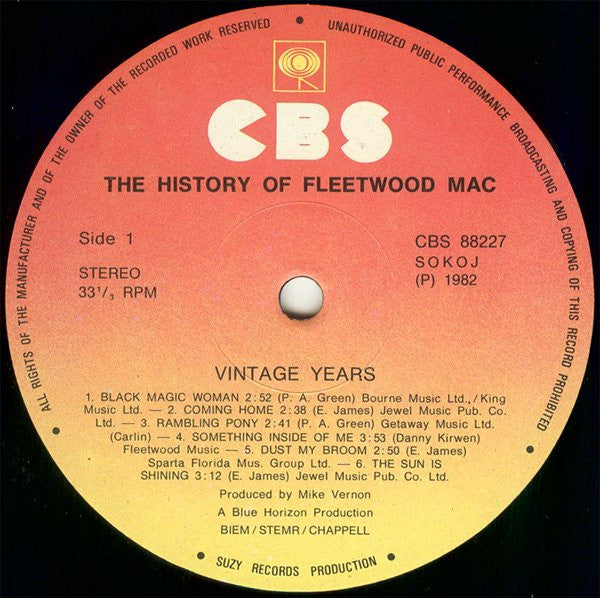 Fleetwood Mac : The History Of Fleetwood Mac - Vintage Years (2xLP, Comp, RE, Gat)