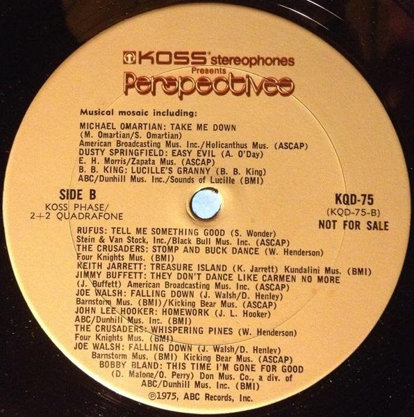 Various : Perspectives - The New Sound Of Koss A Psycho-acoustic Odyssey (LP, Comp, Quad, Promo)