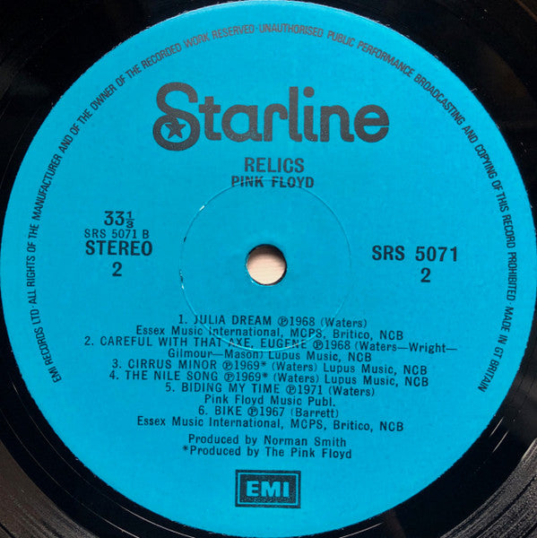 Pink Floyd : Relics (LP, Comp, RE, Tex)