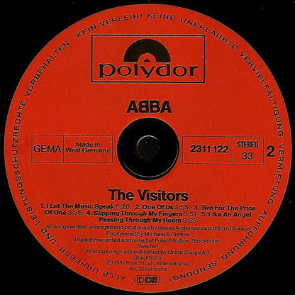 ABBA : The Visitors (LP, Album, Inj)