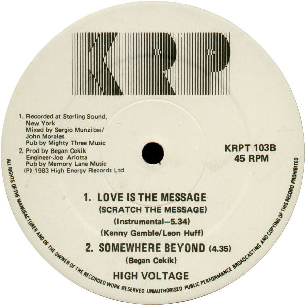 Hi Voltage : Love Is The Message (Scratch The Message) (12")