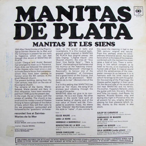 Manitas De Plata : Manitas Et Les Siens (Recorded Live At Saintes-Maries-de-la-Mer) (LP)